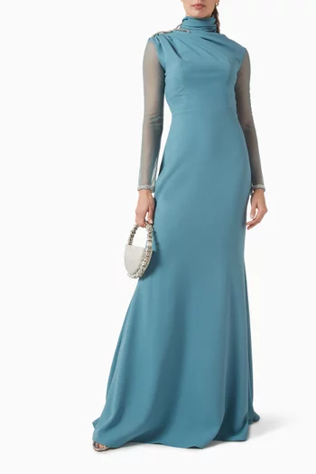 Crystal-embellished Dress in Crepe
