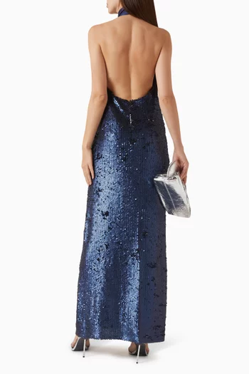 Sequin Halter Maxi Dress