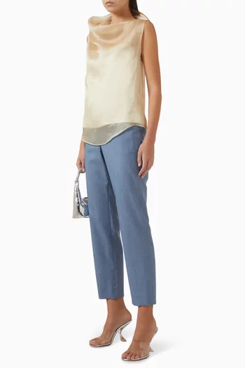 High Neck Column Top in Organza