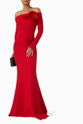 Rory Floral Maxi Dress in Crepe