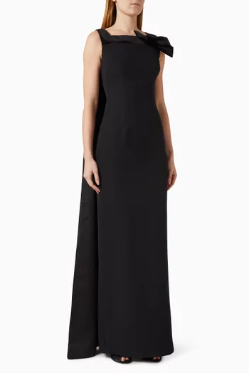 Harley Cape Maxi Dress in Crepe