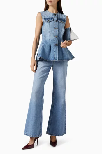 Flared High-waist Jeans in Denim
