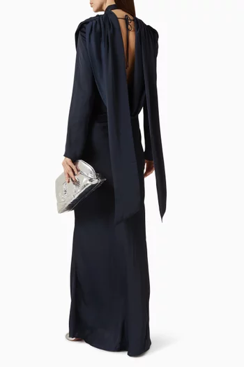 Drape Scarf Dress in Satin