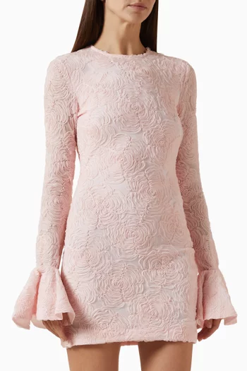 Frill Mini Dress in Mesh