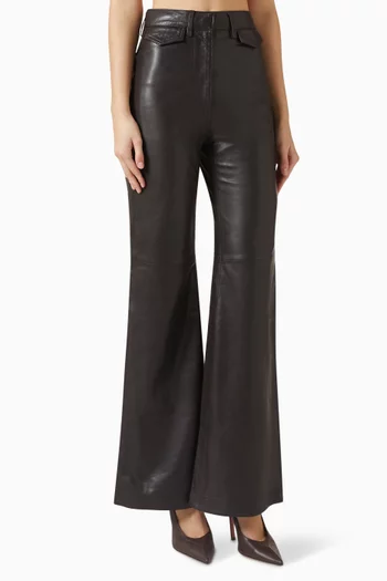 Flared Pants in Leather