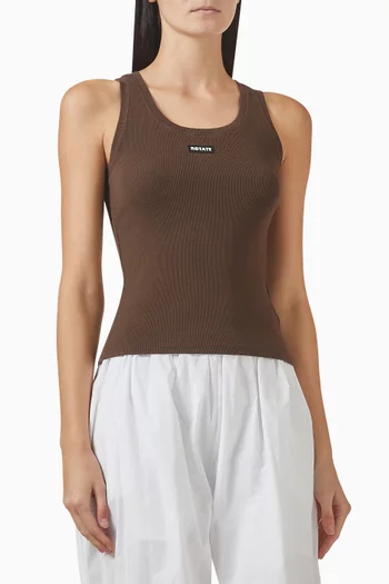 Logo Tank Top in Cotton Blend