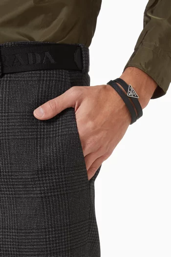 Logo Bracelet in Saffiano Leather