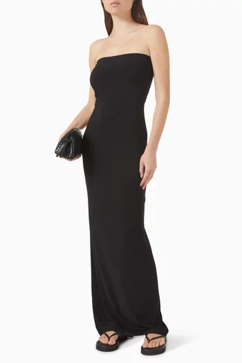 فستان بلا حمالات بوليستر وليكرا