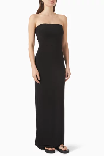 فستان بلا حمالات بوليستر وليكرا