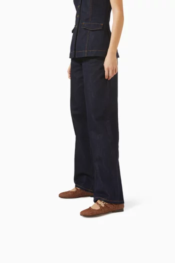 حذاء باليرينا اريانا بتصميم كروشيه وكعب مسطح