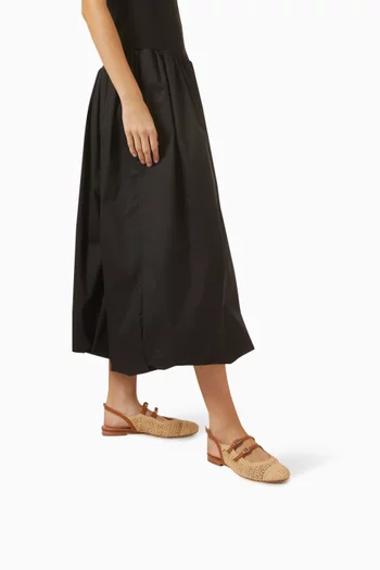 حذاء باليرينا بالما بكعب مسطح خوص