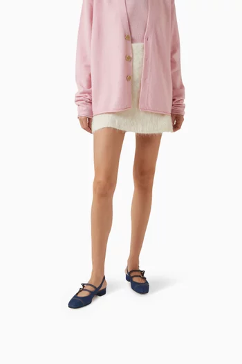 حذاء باليرينا بيش بسير خلفي وكعب 25 مم دينم