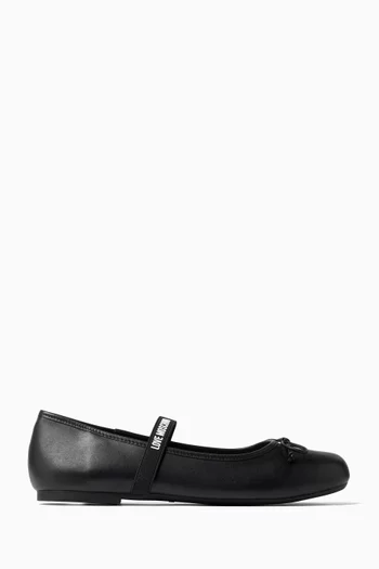 حذاء باليرينا بكعب مسطح جلد