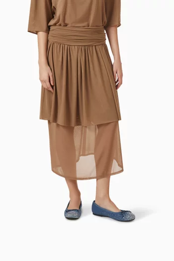 حذاء باليرينا بكعب مسطح دينم