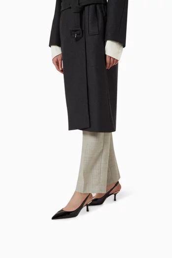 حذاء كلاسيك جولدن سبويلر بسير خلفي وكعب 55 مم جلد لامع