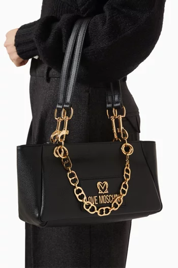 Small Shoulder Bag in Calfskin & Faux Leather