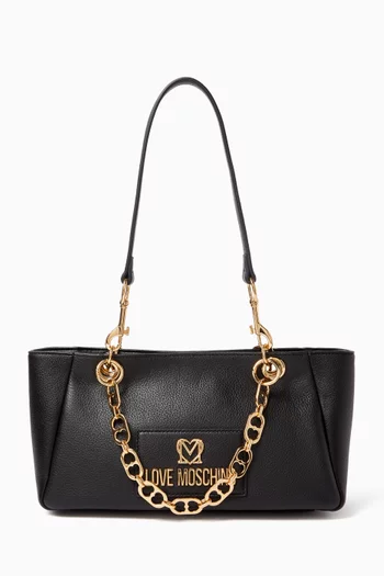 Small Shoulder Bag in Calfskin & Faux Leather