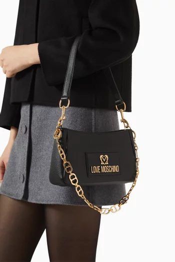 Small Shoulder Bag in Calfskin & Faux Leather