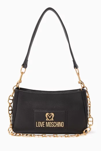 Small Shoulder Bag in Calfskin & Faux Leather