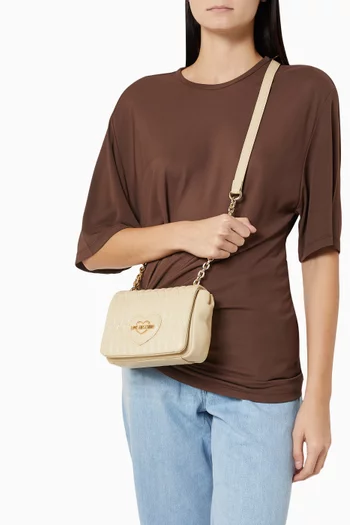 حقيبة كروس ميني بتصميم مبطن جلد صناعي