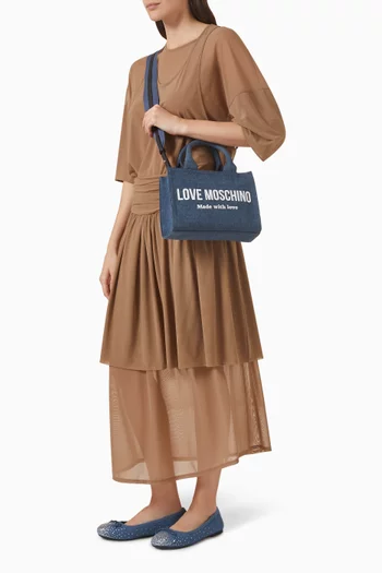 Small Signature Tote Bag in Denim