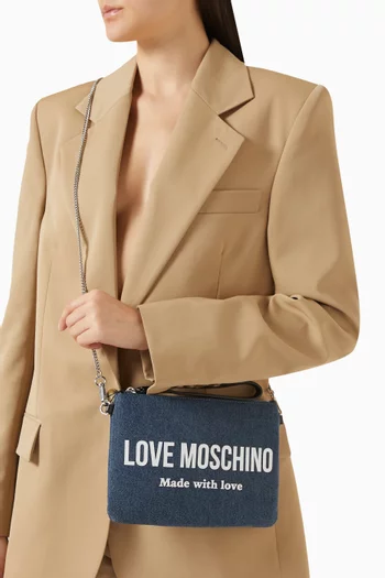 Signature Love Clutch in Denim