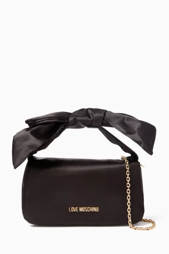Mini Holiday Bow Top-handle Bag in Satin