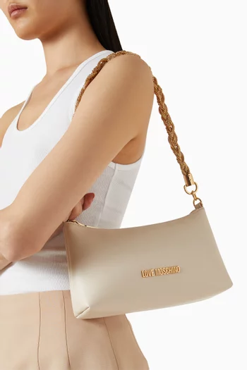 Small Smart Daily Shoulder Bag in Faux Leather