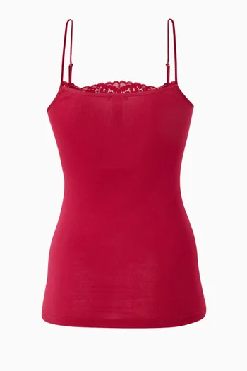 بلوزة بحمالات كتف رفيعة قطن ممرسر