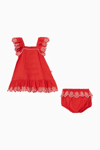 Embroidered Dress & Bloomers Set