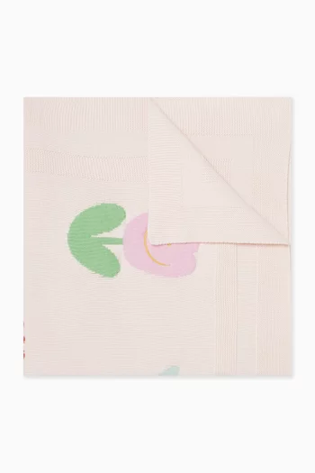 بطانية قطن منسوجة بزهور توليب 