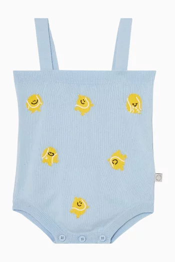 رومبر منسوج بطبعة كرة بيسبول مبتسمة