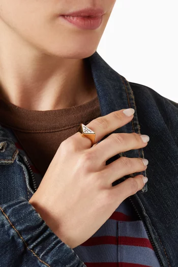 Symbole ring in Enamel & Gold-tone Brass