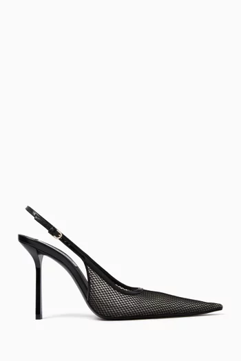 Victoria 100 Slingback Pumps in Mesh & Leather