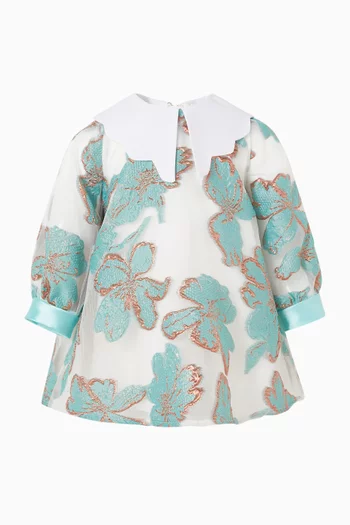 طقم فستان قصير بأكمام طويلة وسروال تحتي