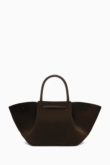 Midi New York Trapeze Tote Bag in Suede