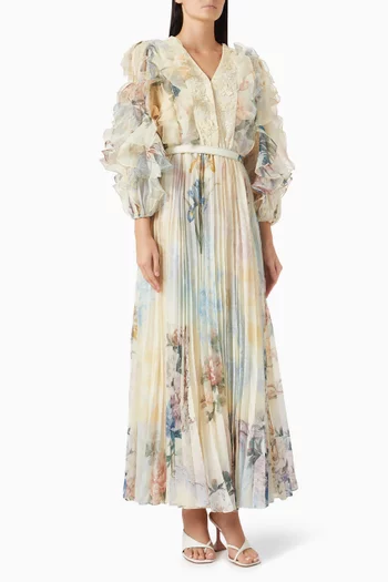 Amira Belted Dress in Chiffon