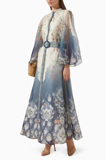 Columbine Belted Dress in Organza