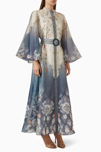 Columbine Belted Dress in Organza