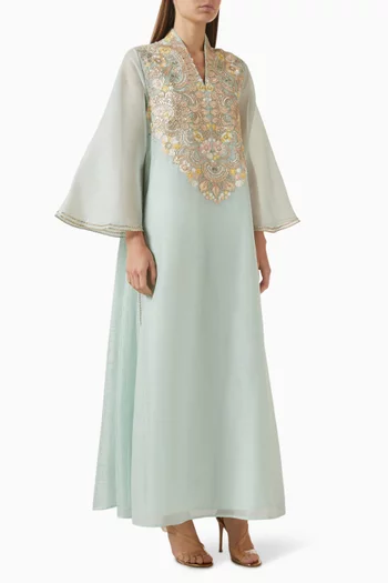 Ceryse Embroidered Dress in Organza