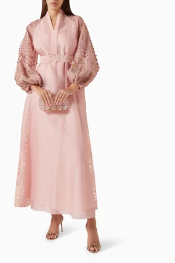 Avoryn Belted Dress in Organza