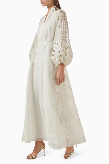 Avoryn Belted Dress in Organza