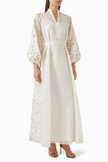 Avoryn Belted Dress in Organza