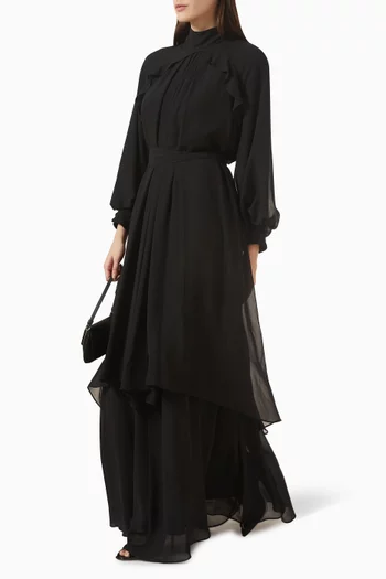 فستان كوني بكشكش شيفون