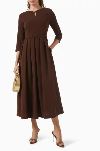 Belted Dress in Crepe