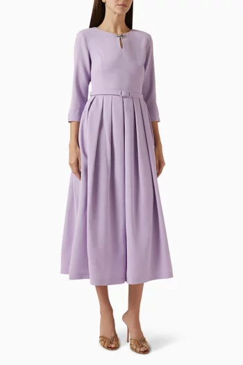 Belted Dress in Crepe