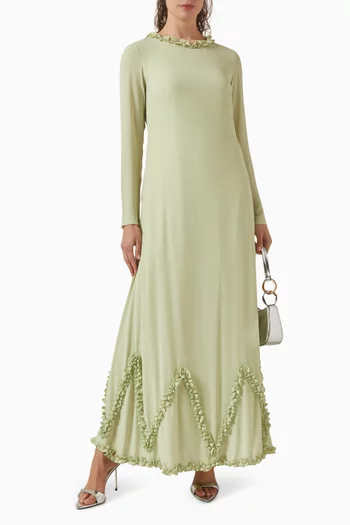 Ruffled Maxi Dress in Chiffon