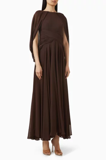 Embellished Drape Dress in Chiffon