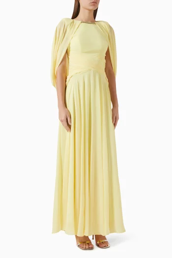 Embellished Drape Dress in Chiffon