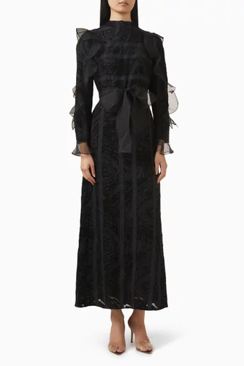 Ruffle Belted Dress in Organza